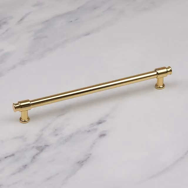 Handle & Home Polished Gold Brass Clasp Detail Bar Handles, Length: 222 mm
