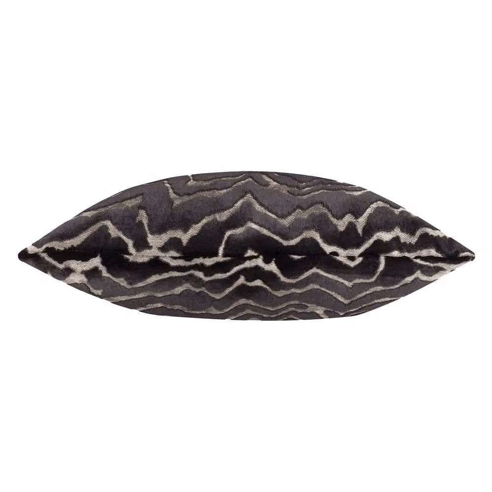 Paoletti Tierra Black Cut Velvet Abstract Square Cushion, W/D/H: 50 x 50 x 50 cm – 3