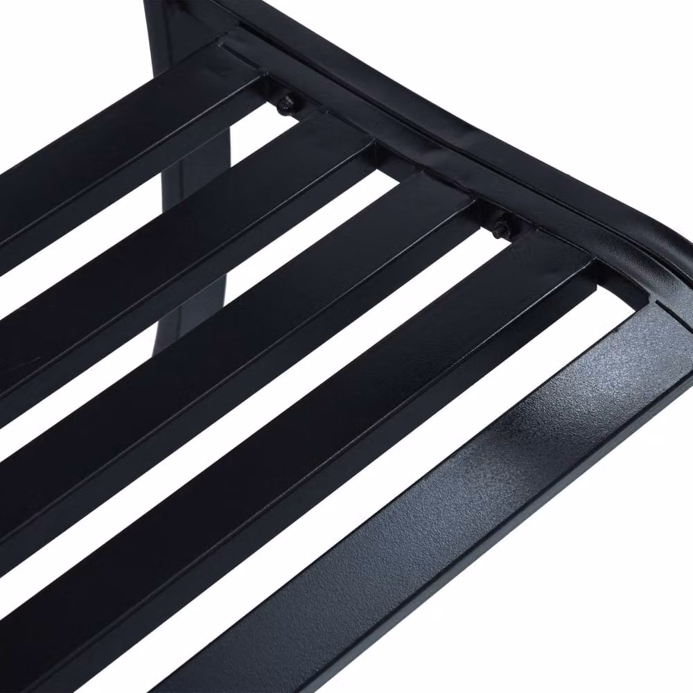 Berkfield Home Geometric Garden Bench in Matt Black Metal and Plastic, Width: 125 cm – 3