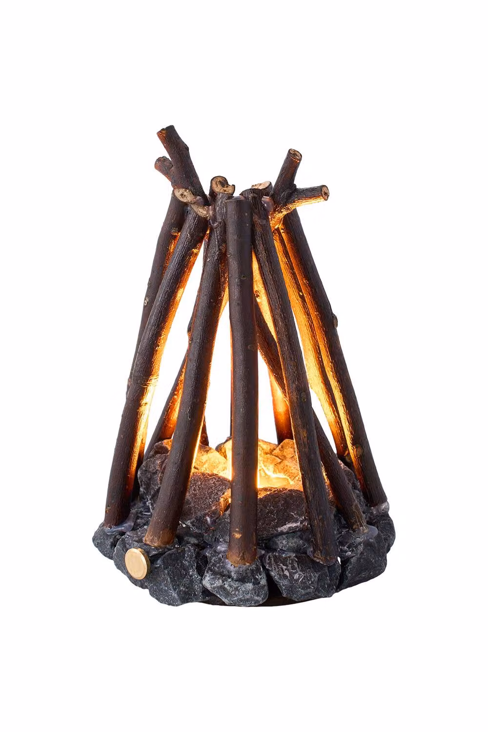 Living and Home Rechargeable LED Campfire Night Light with Three Modes in Brown – 3