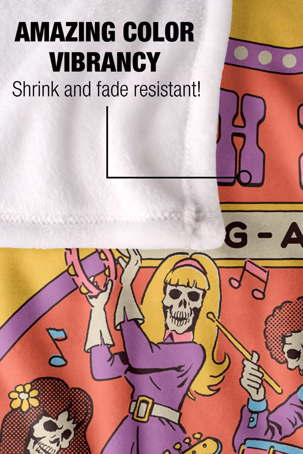 Steven Rhodes Death Metal Singalong Silky Super Soft Fleece Throw Blanket, Multicolour, W/D/H: 91 x 147 cm – 3