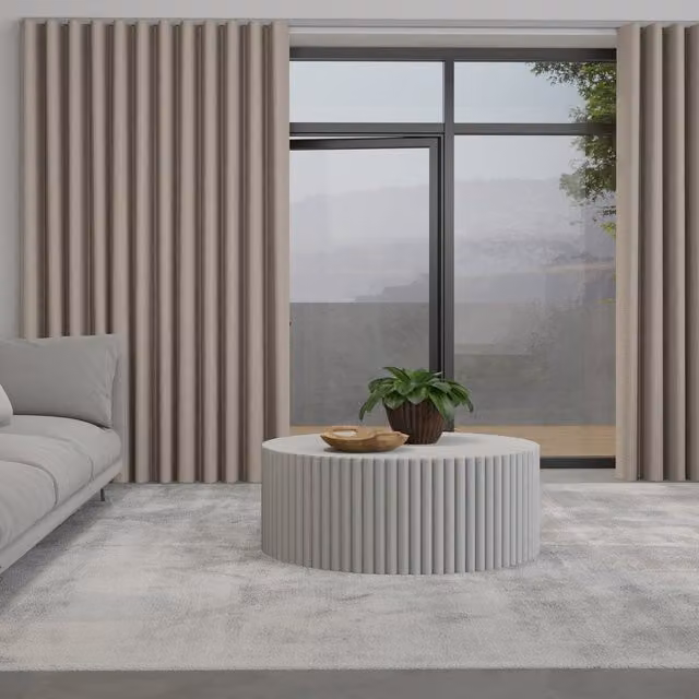 Terrys Made to Measure Wave Blackout Satin Fabric Curtain Panel in Pink or Beige