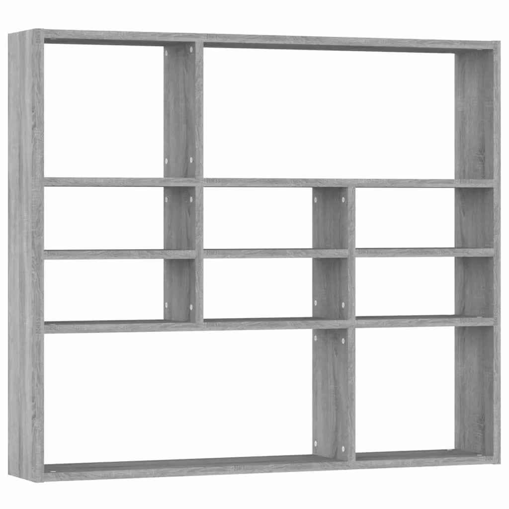 Berkfield Home Wall Mounted Shelf in Grey Sonoma, W/D/H: 90 x 16 x 78 cm – 2