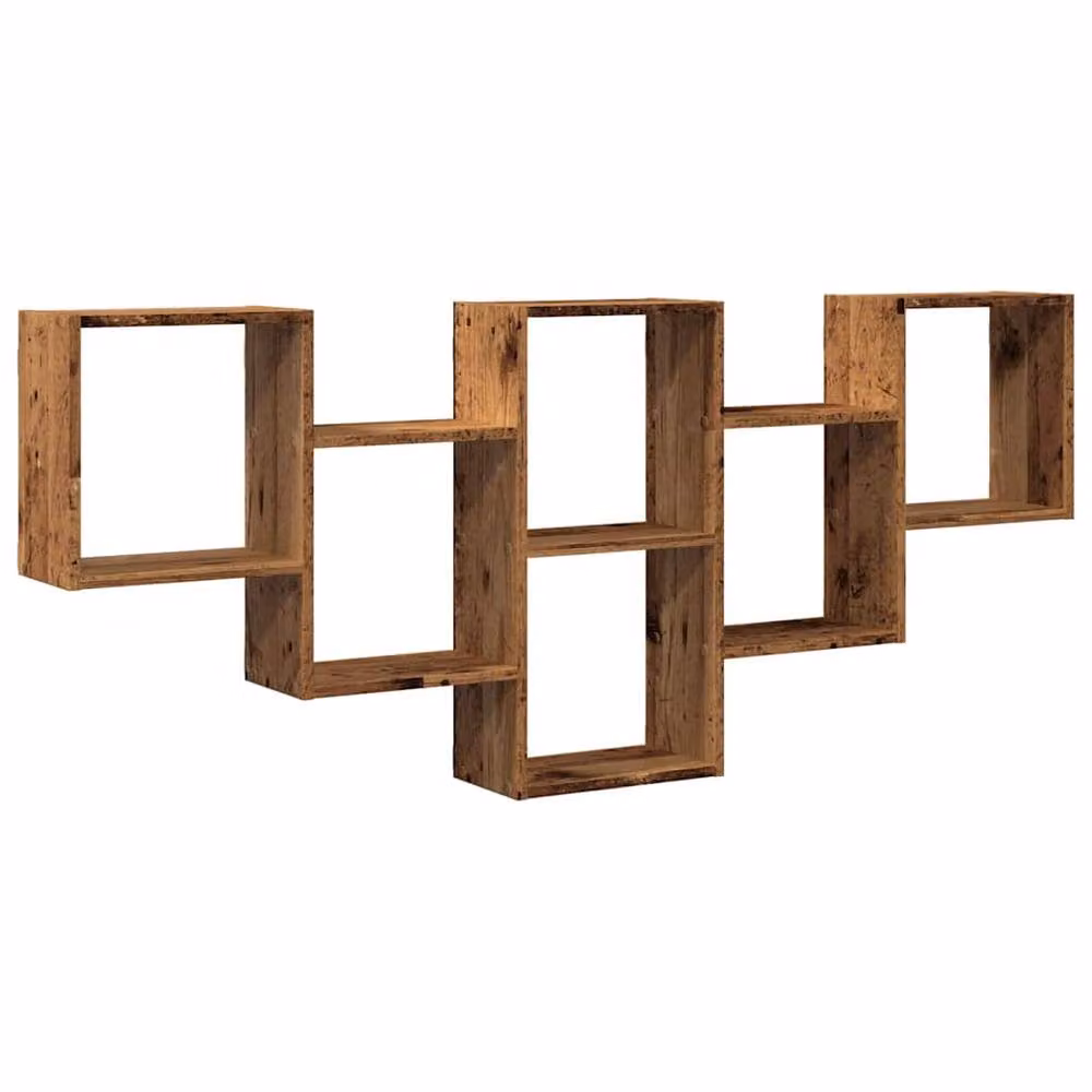 Berkfield Home Old Wood Wall Shelf in Brown, W: 159 cm, D: 18 cm, H: 66 cm – 3