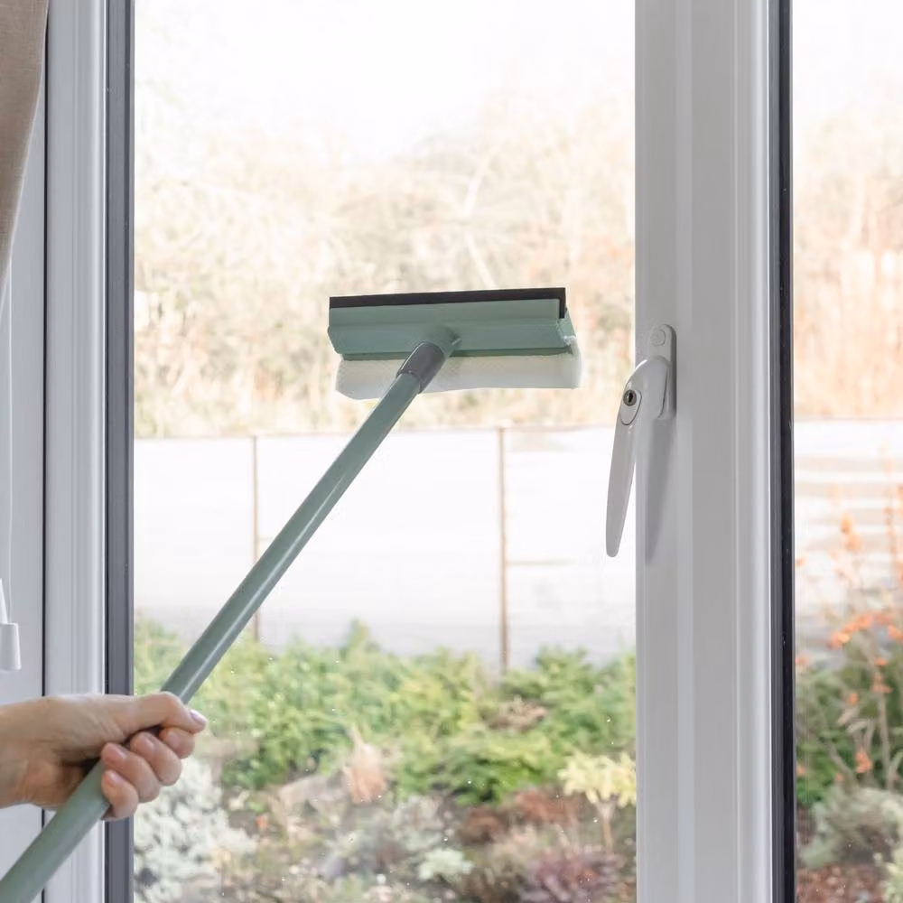 JVL Extendable Sponge Window Cleaner with Telescopic Handle and Squeegee, Green and Grey – 2