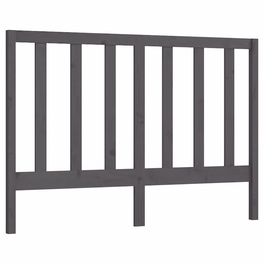 Berkfield Home Rustic Solid Wood Pine Bed Headboard, Grey, W: 126 cm, D: 4 cm, H: 100 cm – 2