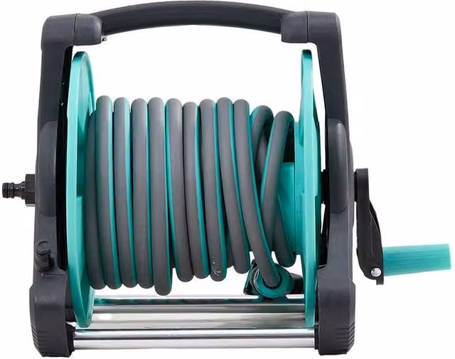 Living and Home Portable Garden Watering Hose Reel Set with Cart, Green – 1