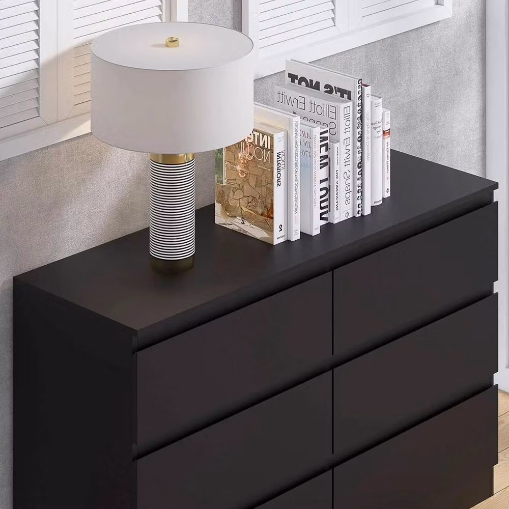 SPETLEK 6 Drawer Chest in Matt Black Scandinavian Style – 3