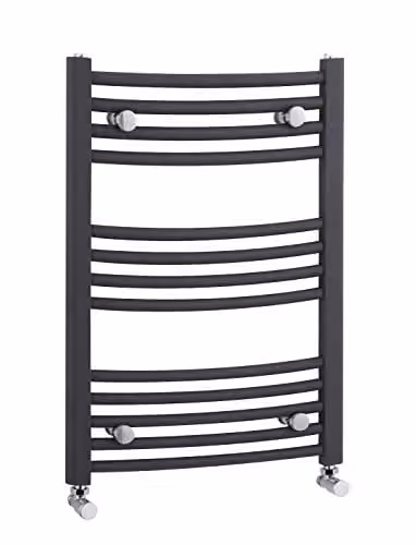 nuie MTY102 Modern Vertical Heated Ladder Towel Rail in Anthracite, W/H: 50 x 70 cm