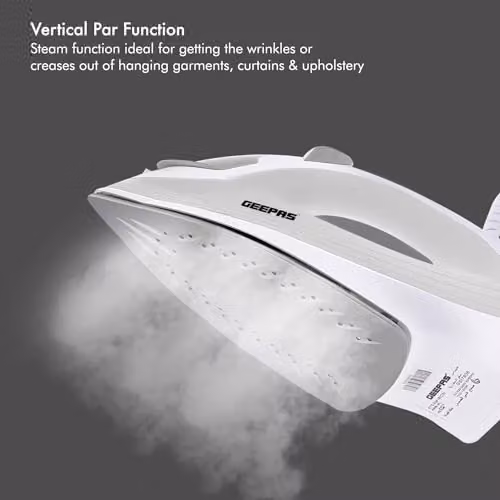 GEEPAS 1300W Steam Iron with Non-stick Soleplate and Vertical Steam, White – 2