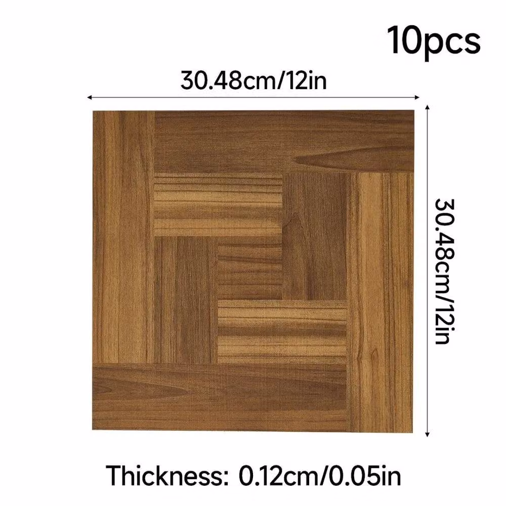 Kelvenix 10-Piece Self-Adhesive Wood-Look PVC Flooring Plank Set in Beige and Brown, W: 520 mm, L: 10000 mm – 2
