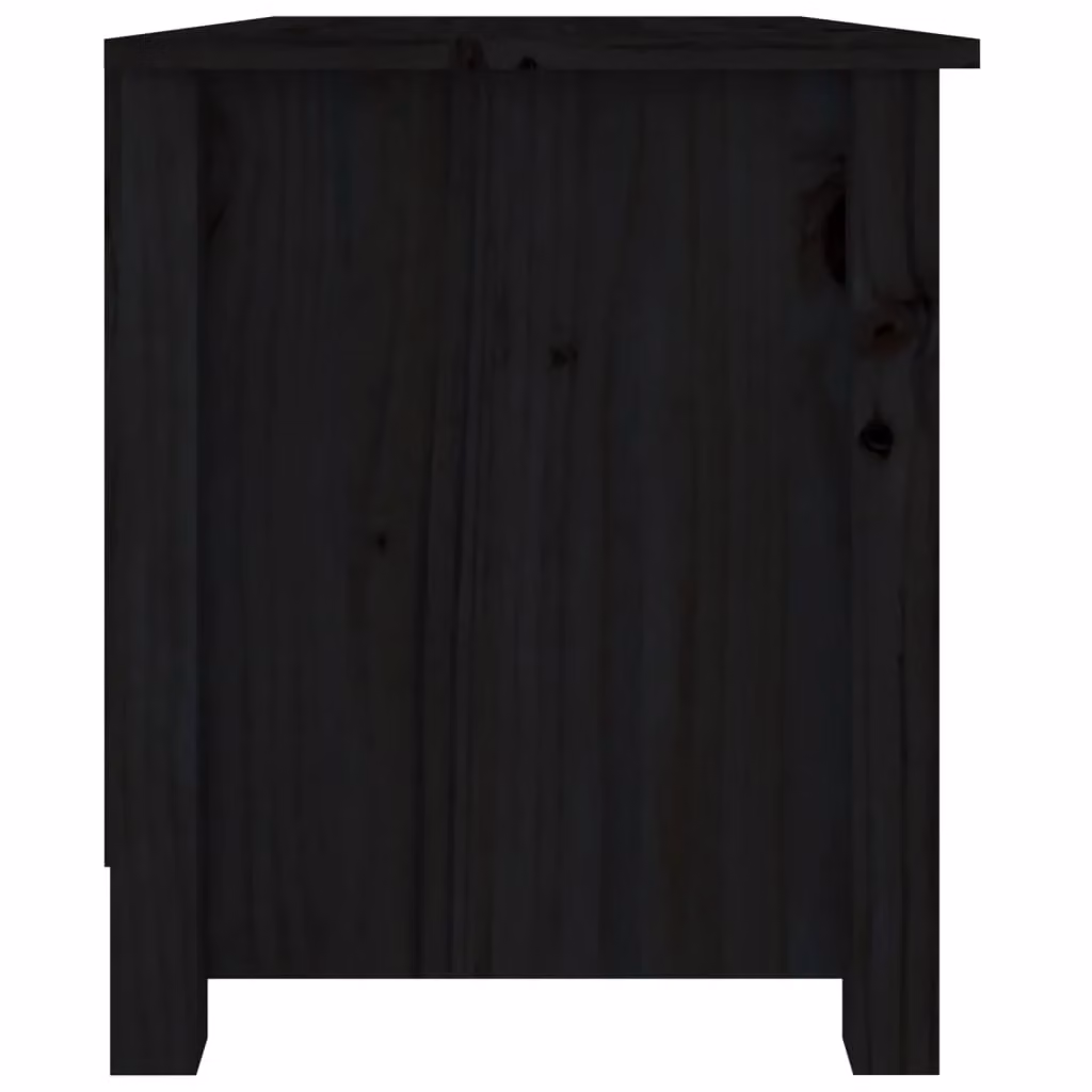 Berkfield Home Black Rustic Solid Pine Shoe Bench W/D/H: 70 x 38 x 45.5 cm – 3