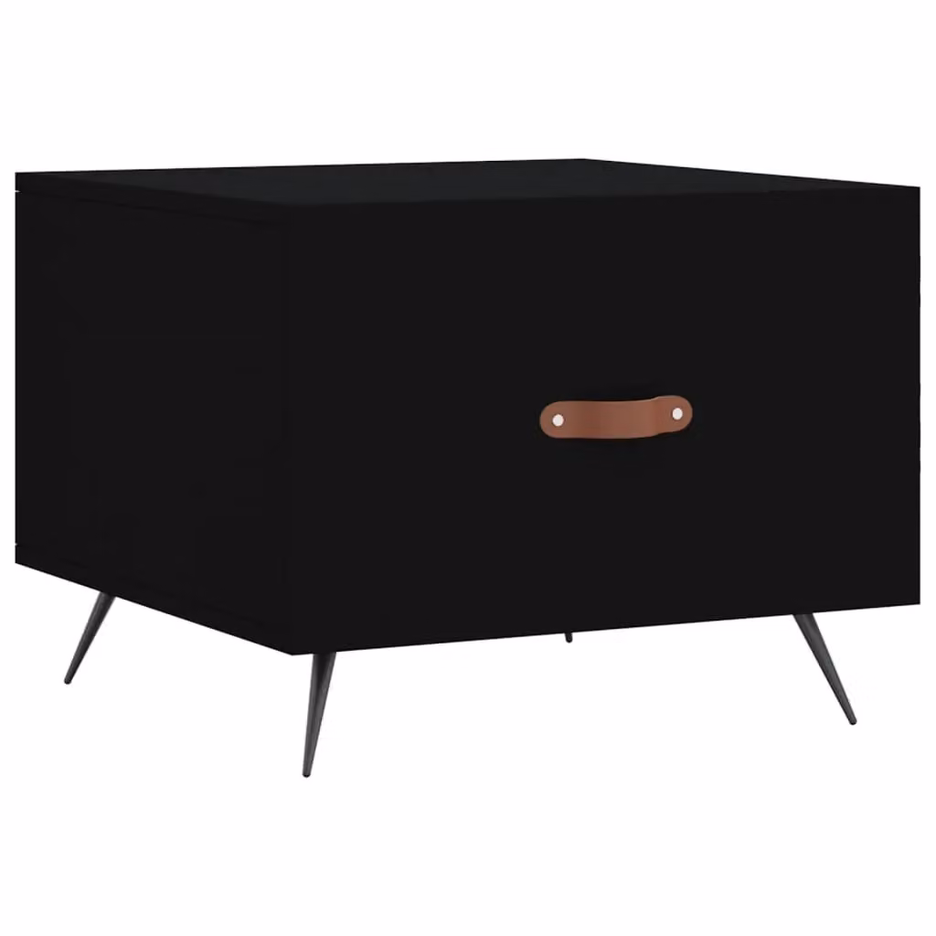 Berkfield Home Set of 2 Black Square Coffee Tables in Engineered Wood, W/D/H: 50 x 50 x 40 cm – 4