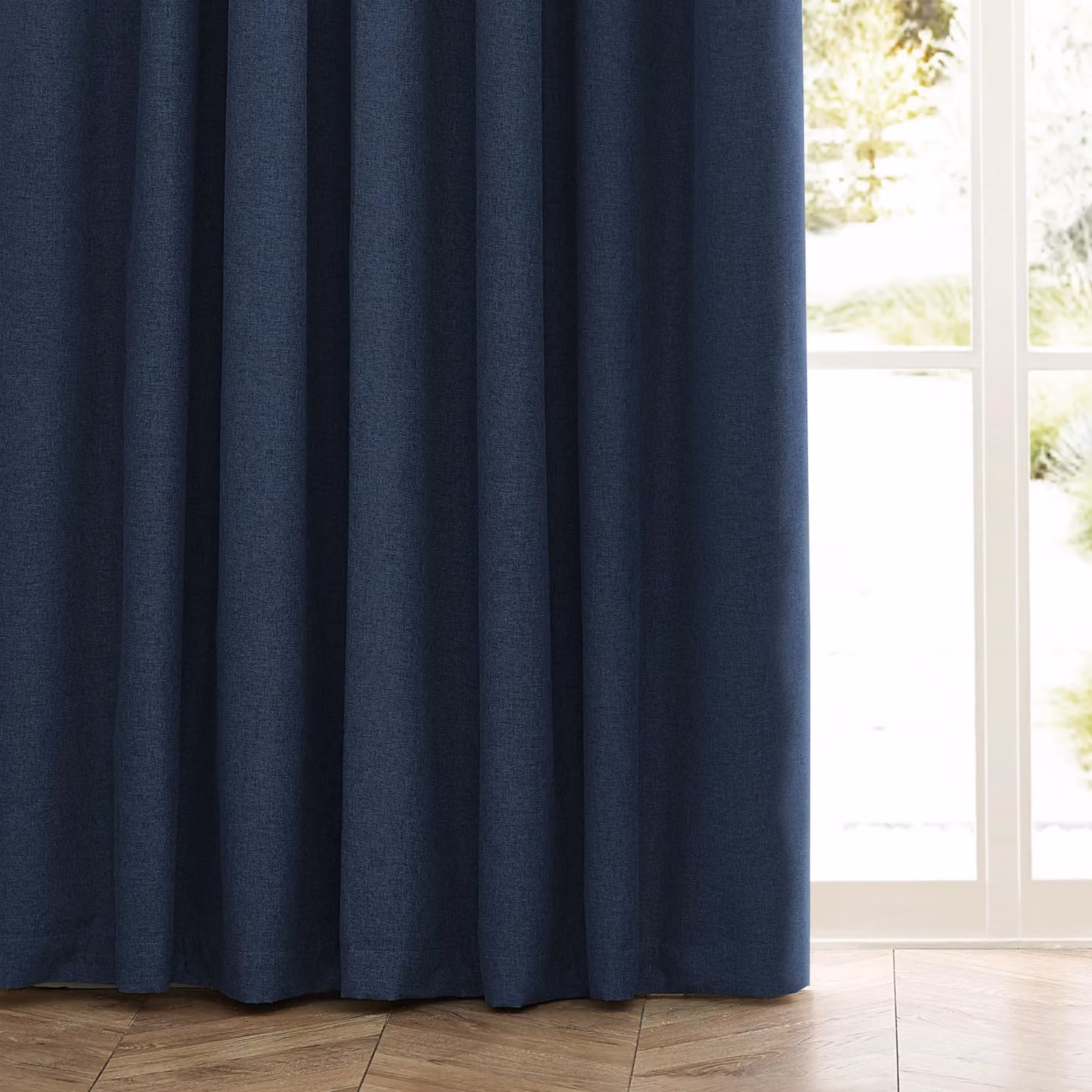 Furn Dawn Blackout Pencil Pleat Thermal Insulating Curtains, Dark Blue, Width: 229 cm, Drop: 229 cm – 4
