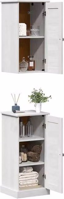 Berkfield Home Beautiful 2-Piece Antique White Bathroom Vanity Unit Set, W/D/H: 37 x 34 x 80 cm – 1