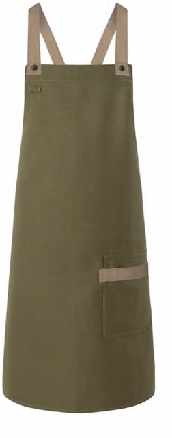 Karlowsky Urban-Look Cross Strap and Pocket Bib Apron in Bottle Green – 1