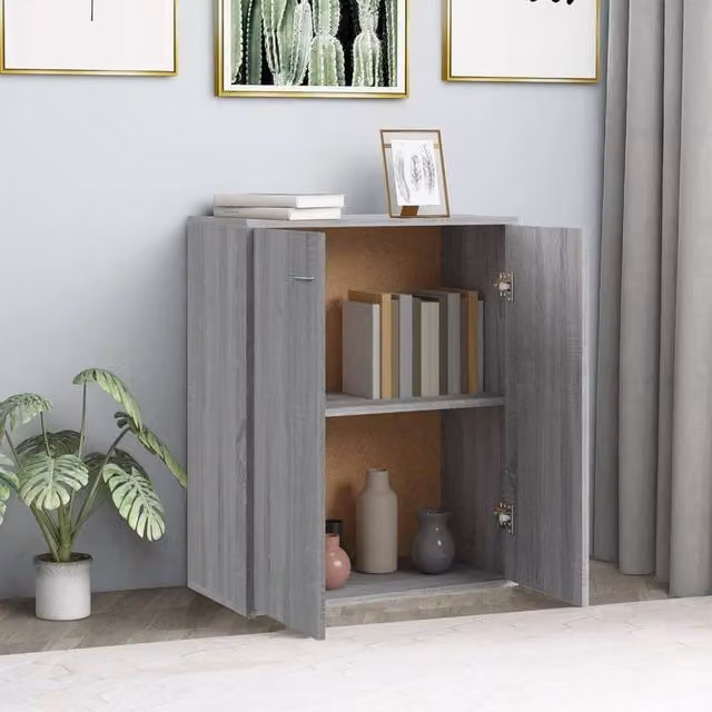 Berkfield Home Grey Sonoma Sideboard in Engineered Wood, W: 60 cm, D: 30 cm, H: 75 cm – 1