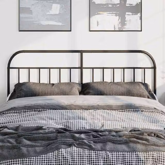 Berkfield Home Matt Black Metal Headboard 193 cm – 1