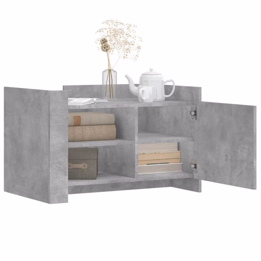 Berkfield Home Industrial Coffee Table in Concrete Grey, W/D/H: 80 x 50 x 50 cm – 3