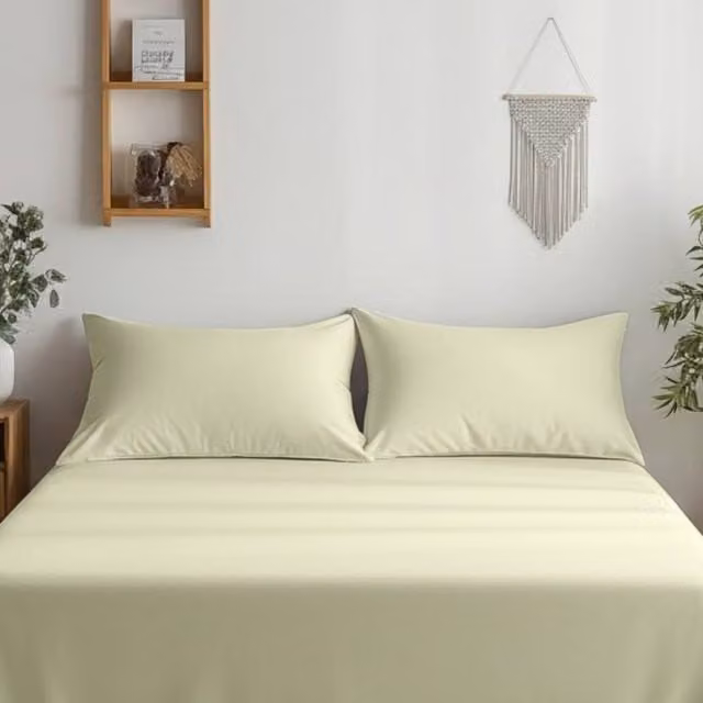 Snug City Luxury 400TC Mako Sateen Cotton Housewife Pillowcase Pair in Beige