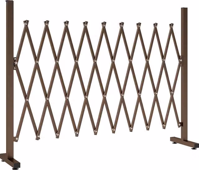 Outsunny Expanding Trellis Fence, Freestanding Movable Foldable Garden Screen Panel in Dark Brown, W: 250 cm, H: 103.5 cm – 1
