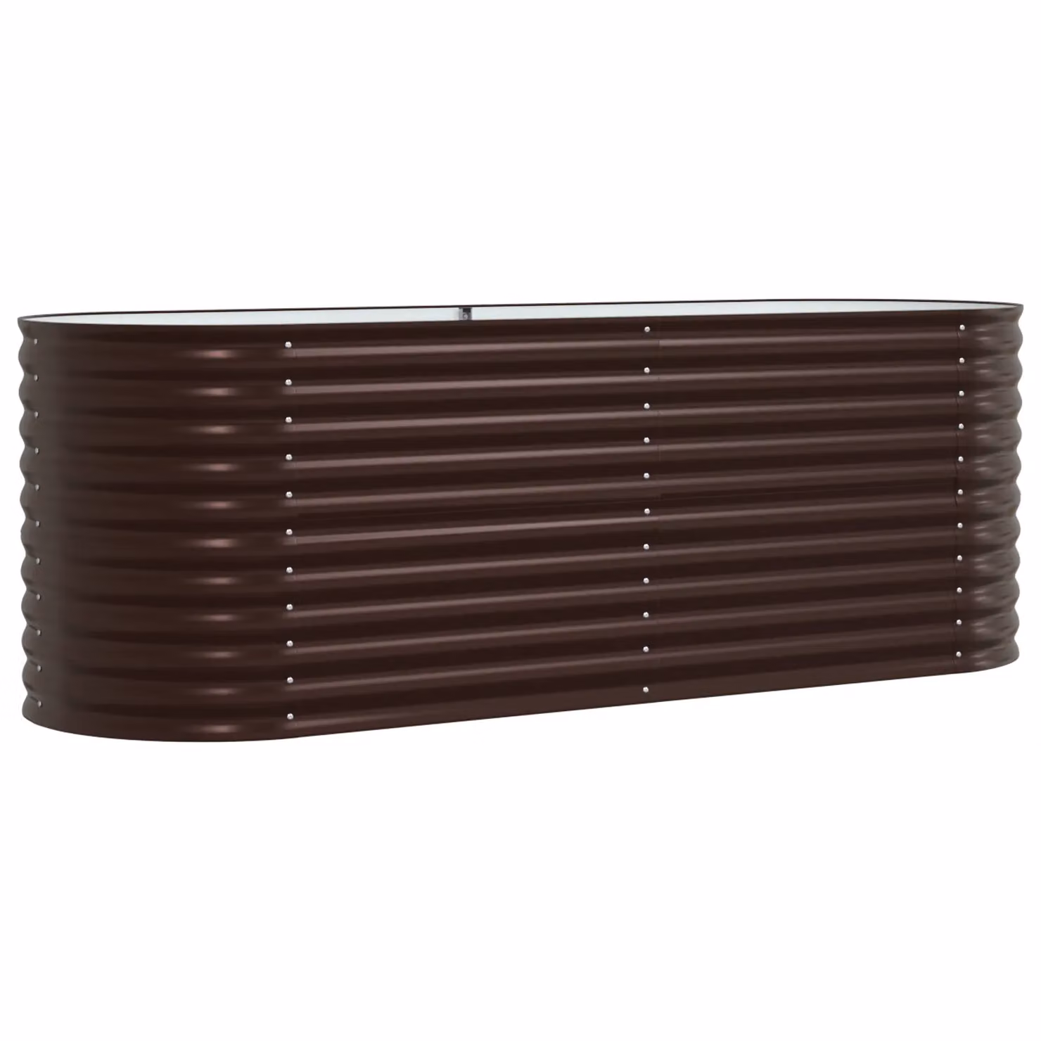 Berkfield Home Garden Brown Galvanised Steel Raised Bed W/D/H: 240 x 80 x 81 cm – 2