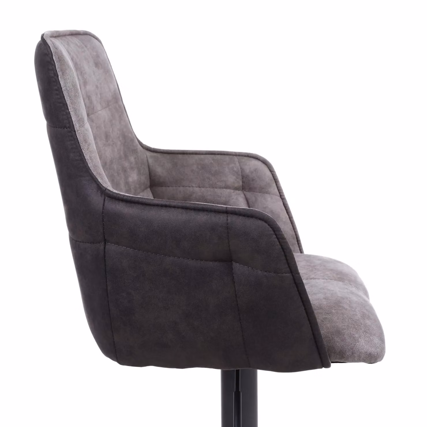 Shankar Orion Pair of Grey Suede Effect Microfibre Bar Stools with Metal Frame – 3
