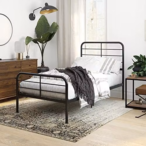 DHP Furniture Millie Metal Bed in Black, W/D/H: 90 x 200 x 105.4 cm – 1