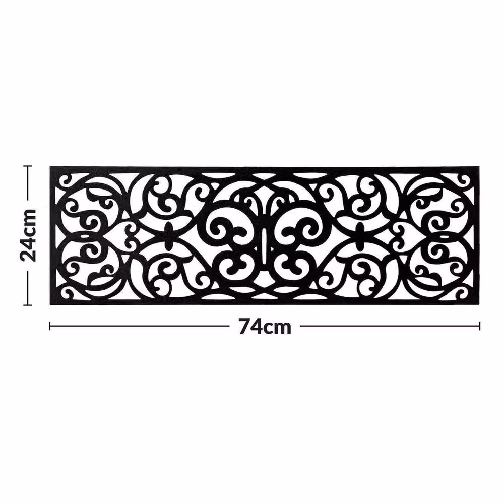 FLAVORA Set of 4 Non-Slip Black Rubber Outdoor Stair Treads, W: 1000 cm, D: 52 cm – 2