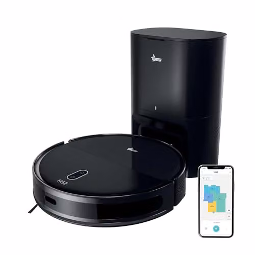 Hoover HG2 Hydro Pro Robot Vacuum Cleaner and Mop with Self-Cleaning Dock, Laser Navigation, Black