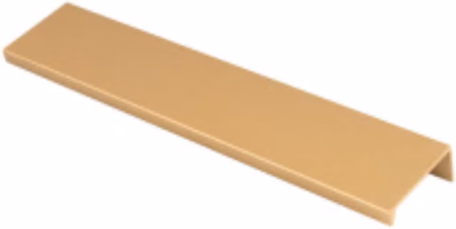 Squared Lip Edge Mount Profile Flush Pull Handle in Gold, 200mm