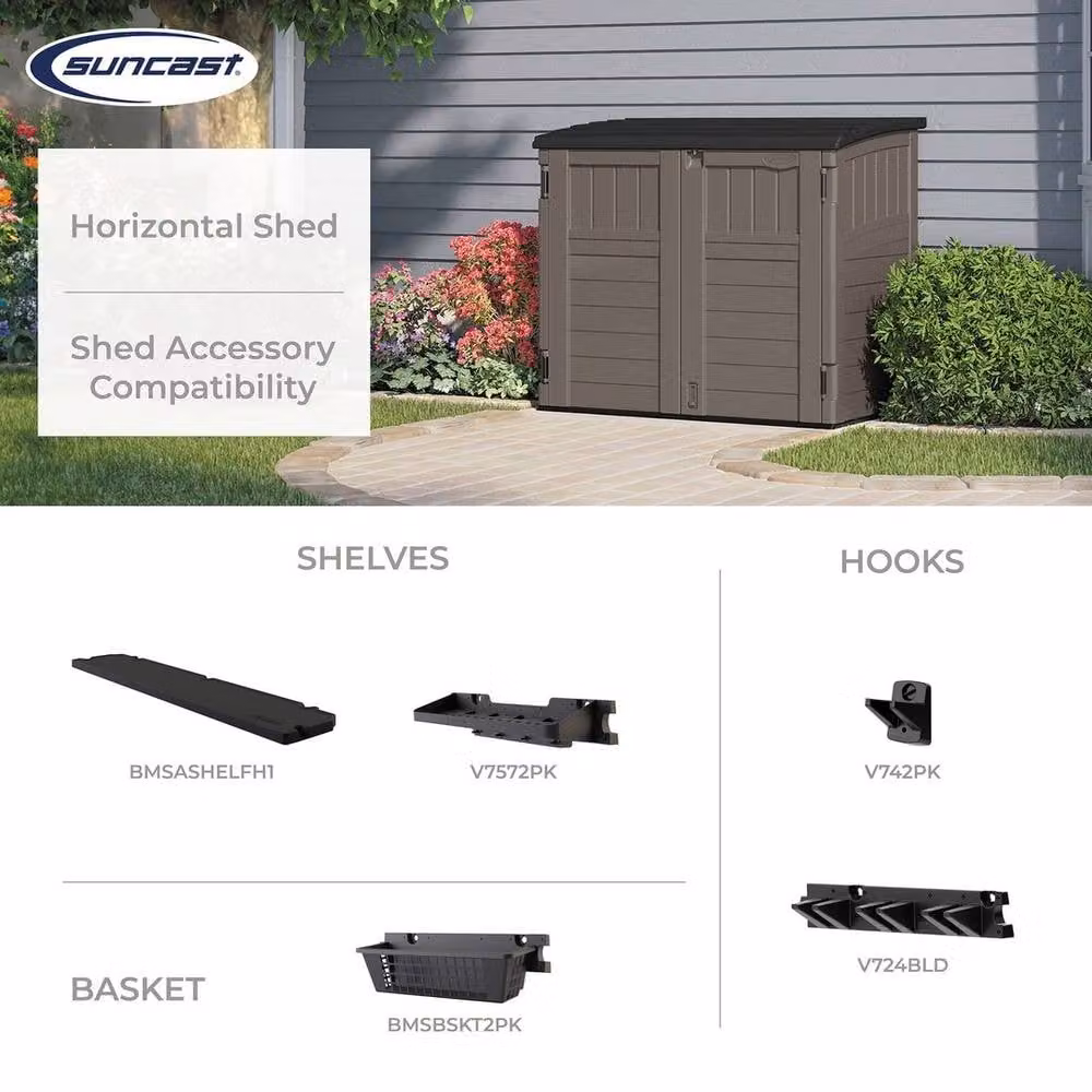 Rowlinsons Stow-Away Resin Bin Store in Stone Grey, W: 135 cm, D: 83 cm, H: 116 cm – 4