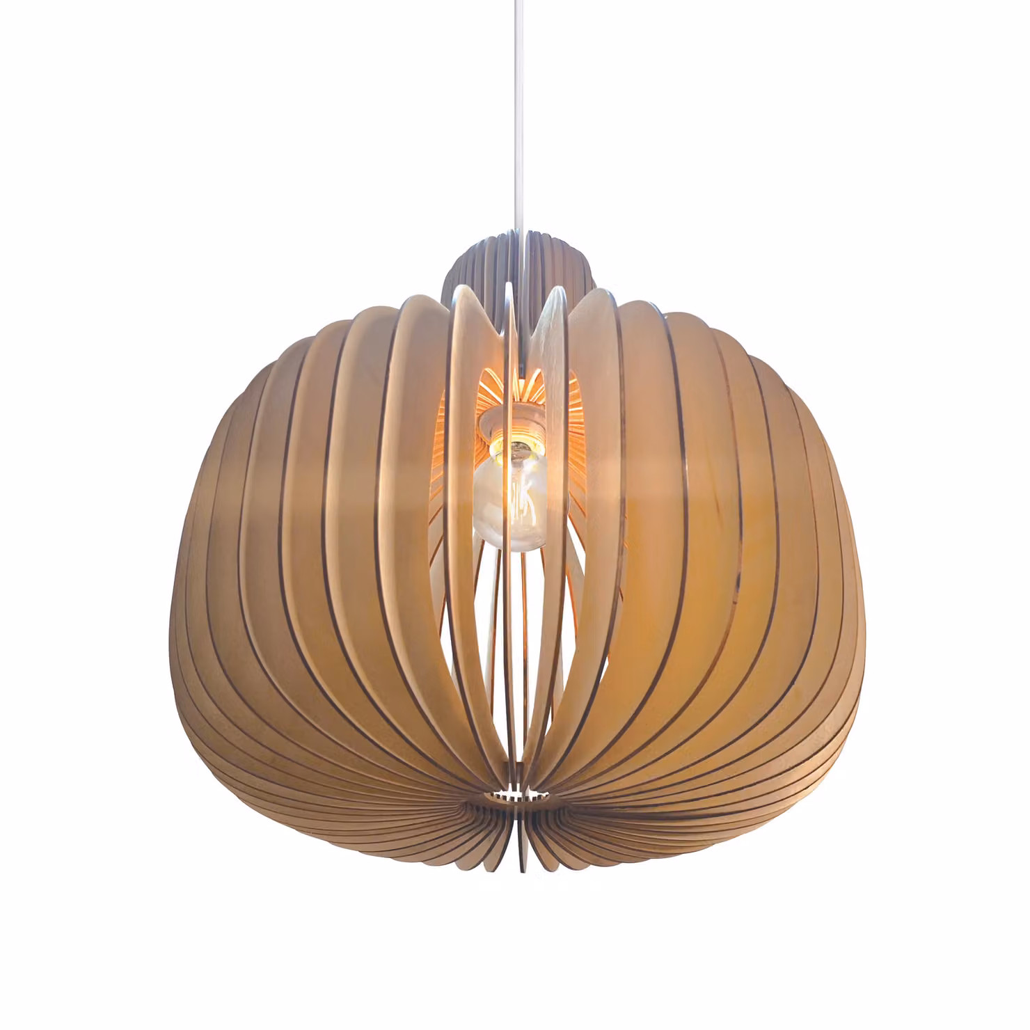 Nordlux Hazo Wood Pendant Light, Brown, Diameter: 43 cm – 2