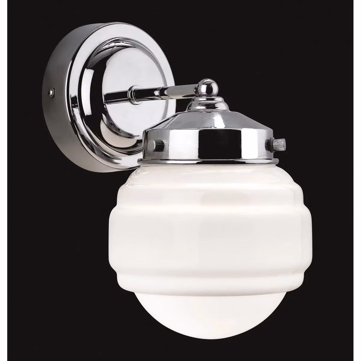 Netlighting Art Deco Wall Light with Chrome Finish and Transparent White Glass, IP44 Rated for Bathroom Use, E27 – 2