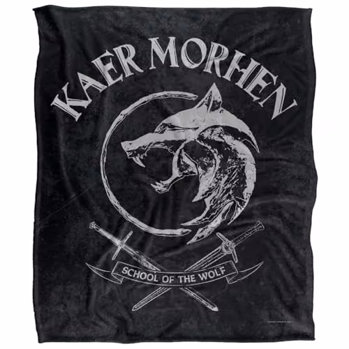 The Witcher Kaer Morhen Silky Touch Super Soft Fleece Throw Blanket, White, W/D/H: 152 x 127 cm – 1