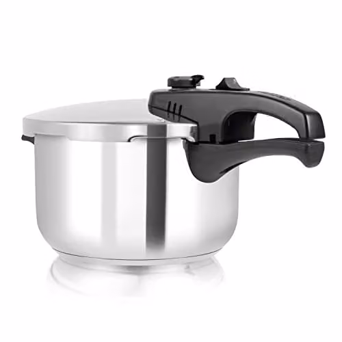 Tower T80245 Stainless Steel Pressure Cooker with Steamer Basket, Silver