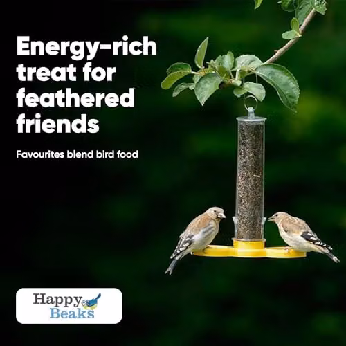 Happy Beaks Blue Tit Specialist Bird Seeds 12.75kg High Energy Natural Mix Feed with Split Maize and Black Sunflower Seed – 4
