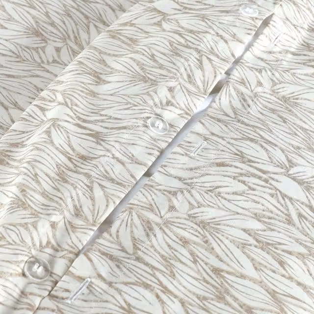 Martex Studio Edition Natural Foliage Duvet Cover Set in White and Beige, 200 x 200 cm