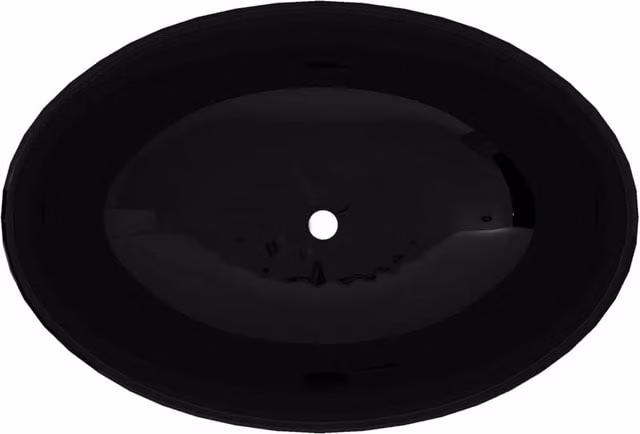 Berkfield Home Luxury Oval Ceramic Countertop Basin in Black, W: 40 cm, D: 33 cm, H: 13.5 cm – 1