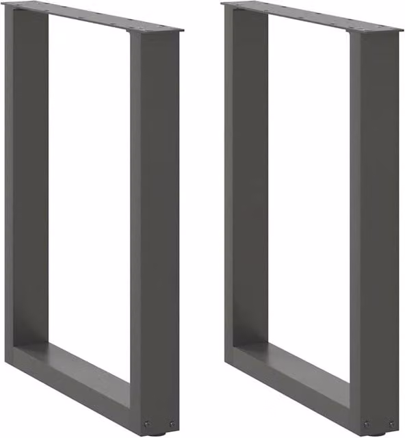 Berkfield Home U-Shaped Coffee Table Legs, 2 Pieces, Anthracite Steel, H: 72-73 cm x W: 70 cm – 1