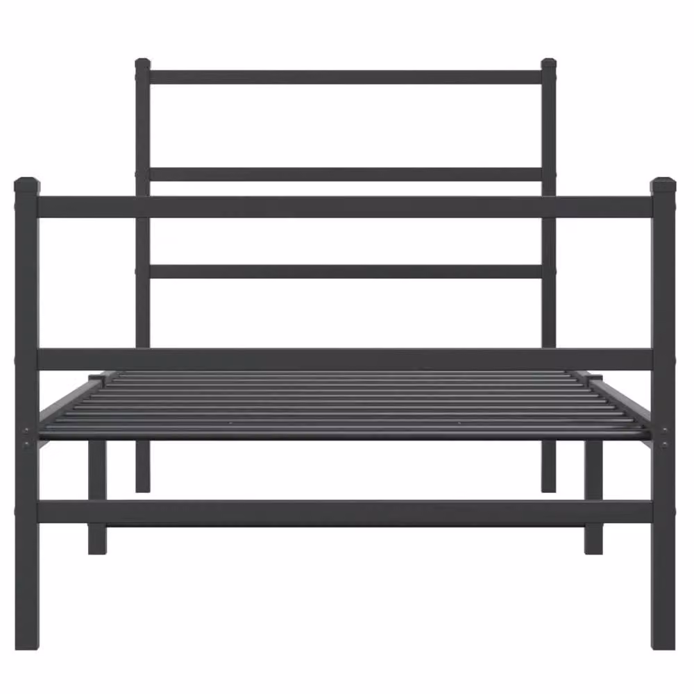 Berkfield Home Metal Bed Frame with Footboard in Black, W/D/H: 90 x 190 x 95 cm – 4