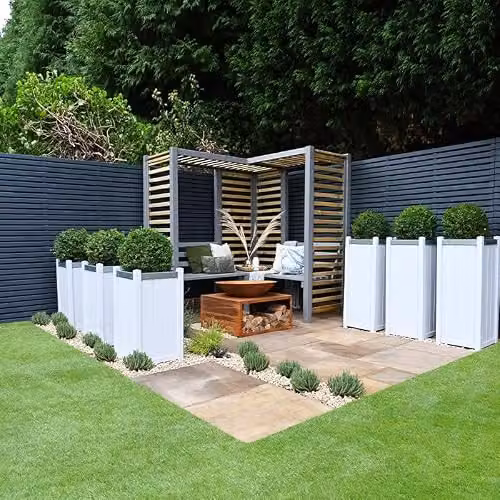 Forest Garden Firenze L-Shape Corner Arbour in Natural Brown Wood – 7