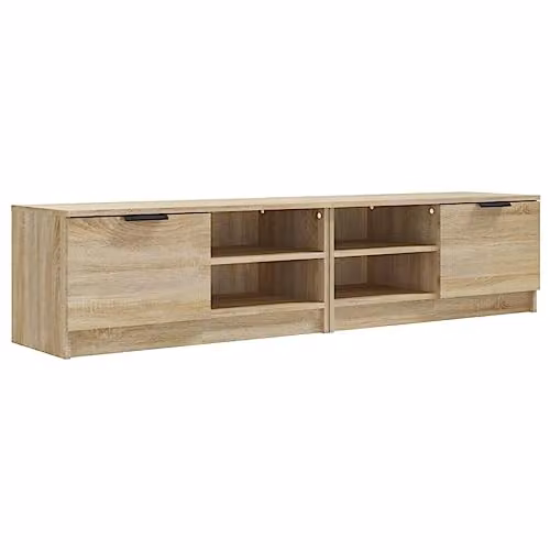 vidaXL 2 Piece Modern TV Cabinet Set in Brown Engineered Wood, W/D/H: 80 x 35 x 36.5 cm – 1