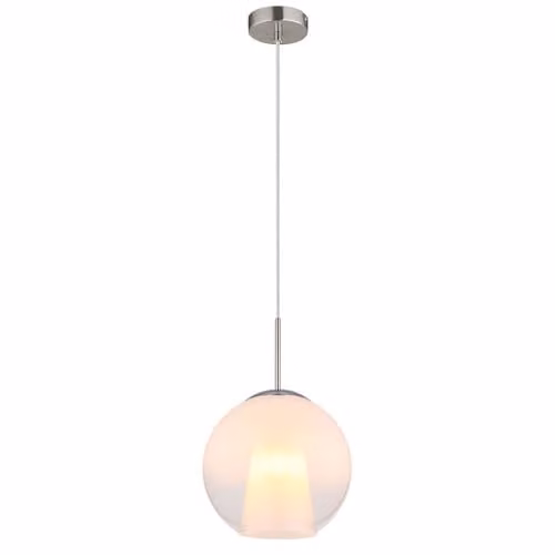 Globo Lighting Modern Sphere Pendant Light with Chrome and Glass Shade for Dining Rooms – 1