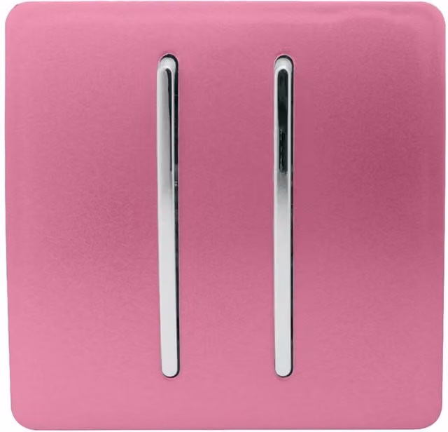 Trendi 2 Gang 2 Way 10 Amp Rocker Light Switch in Pink, Purple and White