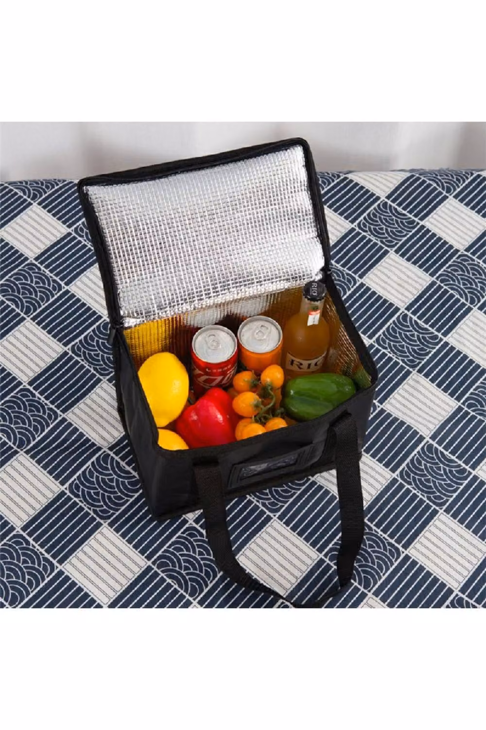 KDMD 70L Thermal Insulated Food Delivery Bag in Black Waterproof Oxford Fabric – 3