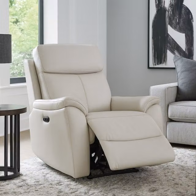 Aspire Grey Synthetic Leather Power Recliner Armchair