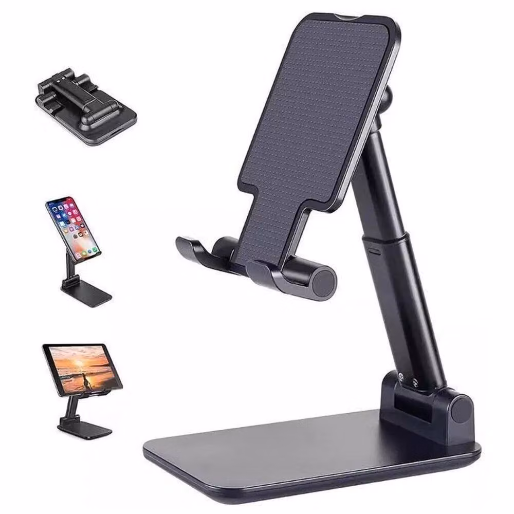 VOGREX Black Foldable Height Adjustable Phone and Tablet Desk Stand – 2