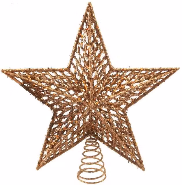 VFM e-Store Gold Metal Christmas Star Tree Topper W: 33 cm, H: 29 cm