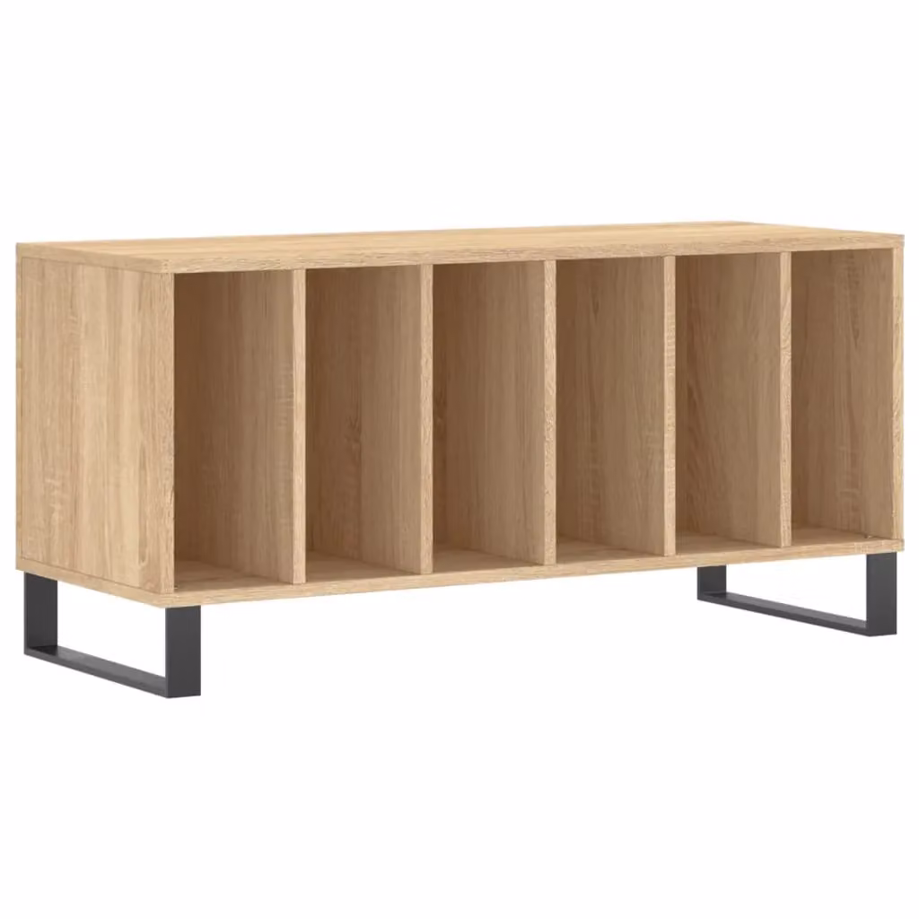 Berkfield Home Record Cabinet in Sonoma Oak Brown, W/D/H: 100 x 38 x 48 cm – 2